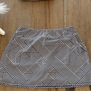 Tommy Bahama Black and White Geometric Skater Skirt